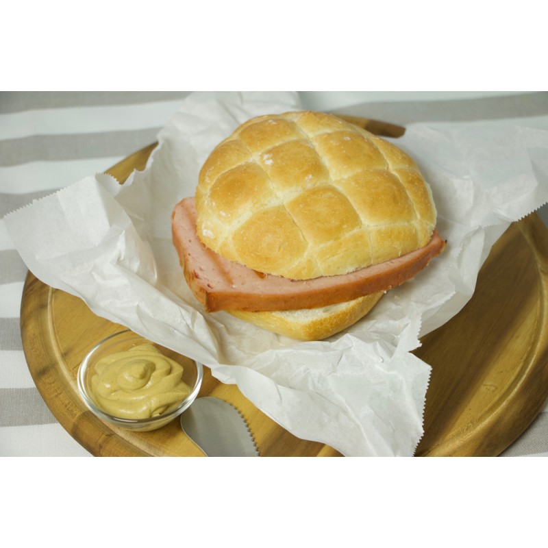 Polpettone Leberkäse nel panino con senape