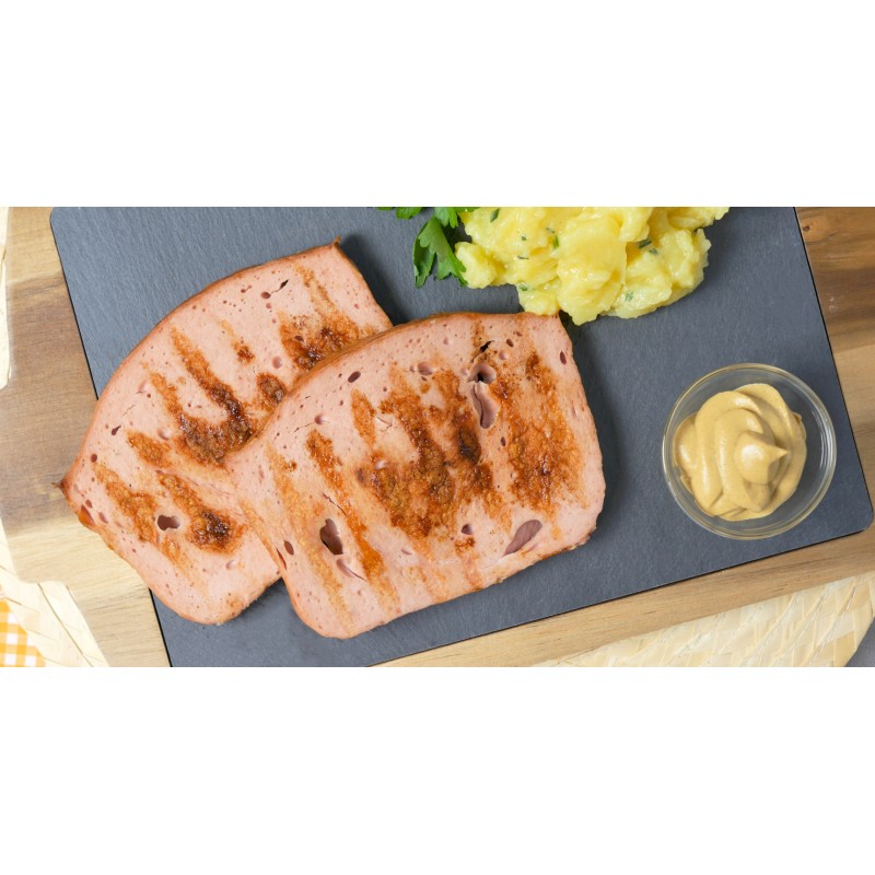 Polpettone grigliato con insalata di patate e senape