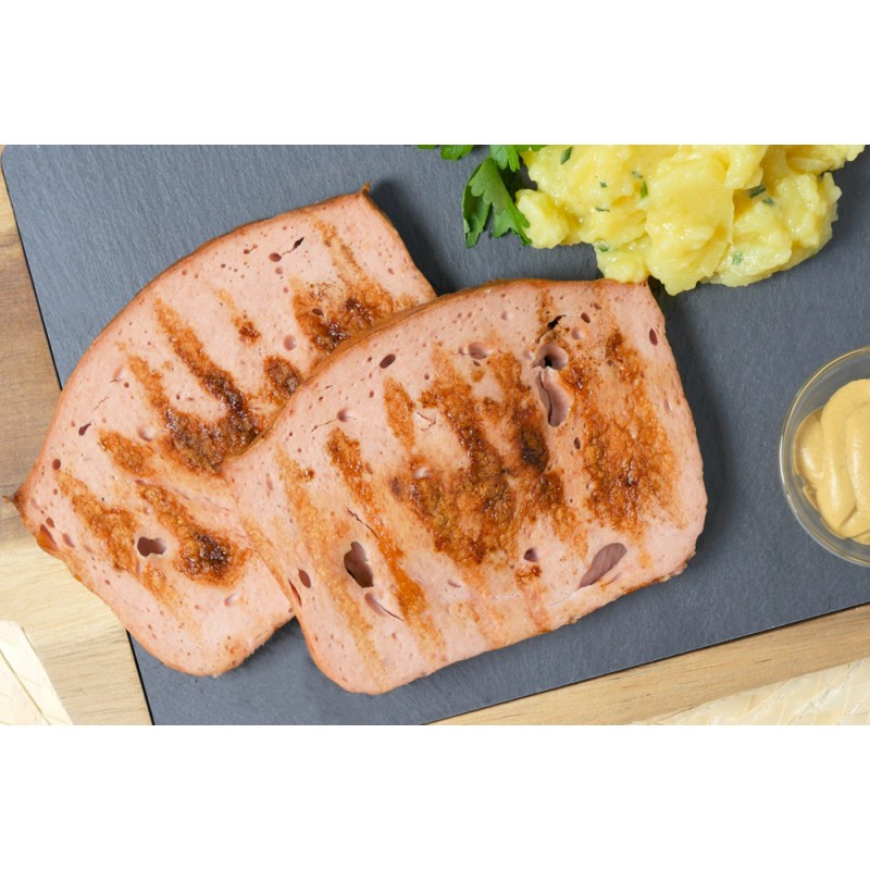 polpettone alla griglia con insalata di patate e senape