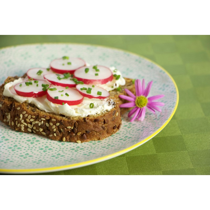 da assaggiare con formaggio spalmabile, ravanello e erba cipollina