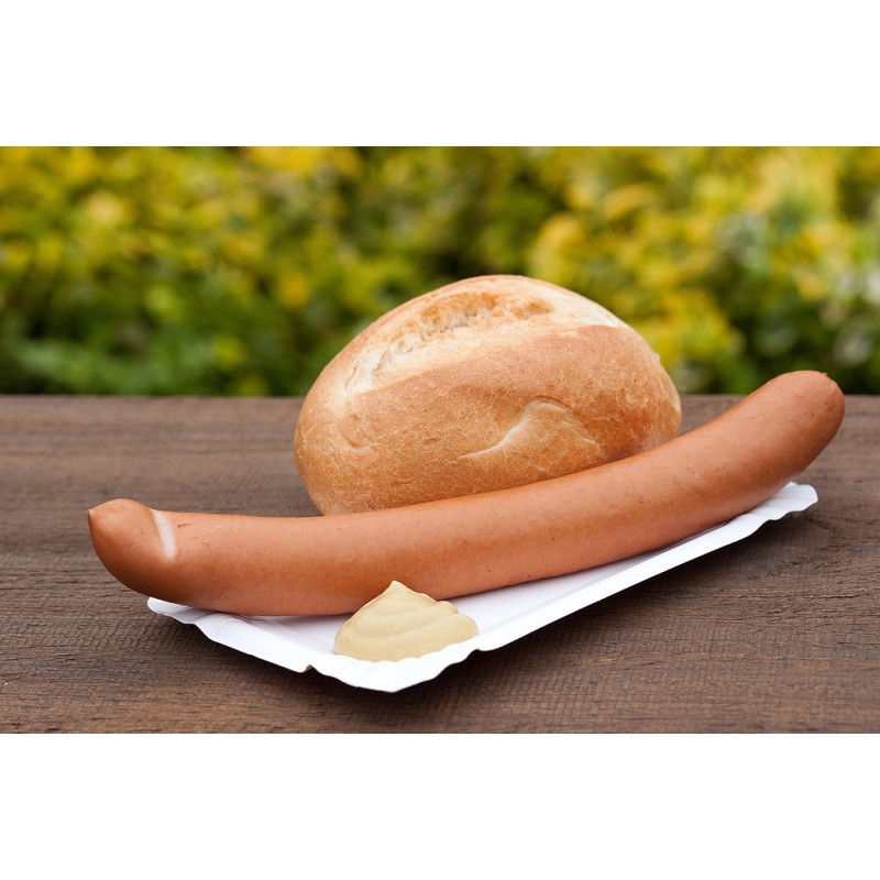 Wurstel Meraner con pane e senape