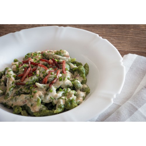 Spatzle con panna e speck Spatzle con panna e speck