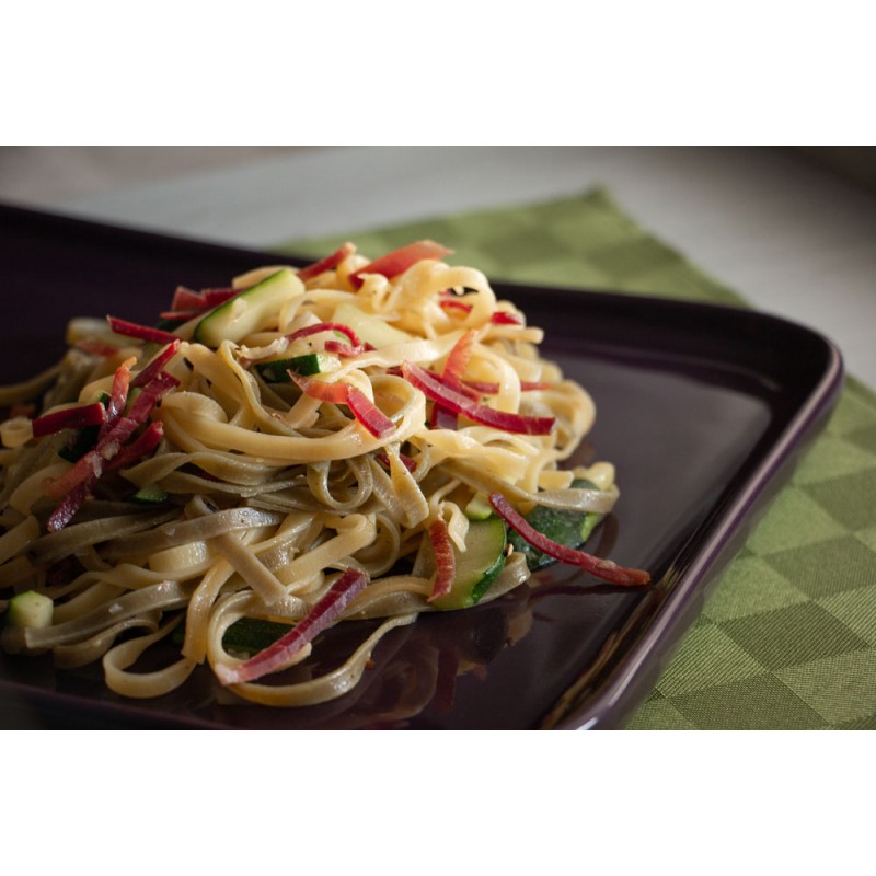 Fettuccine speck e zucchini