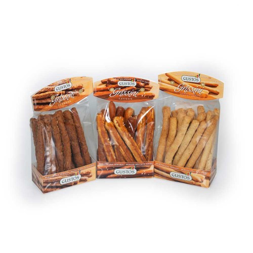 Tris di grissini speciali: multicereali, brezel e alla segale