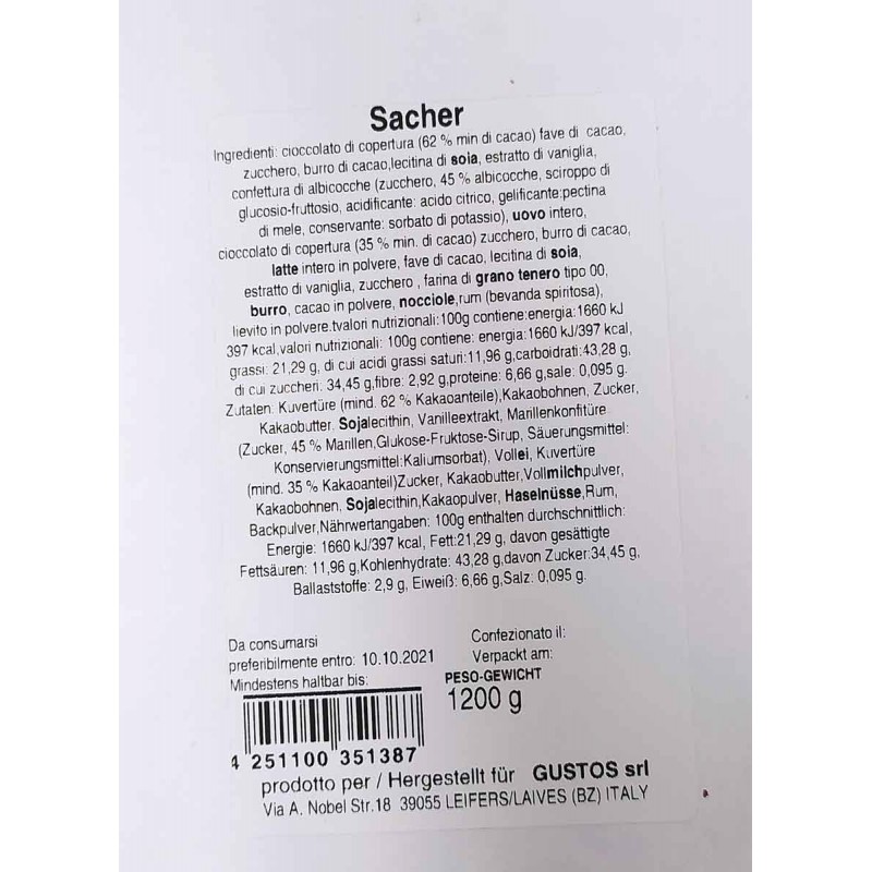 Torta Sacher - 1,2 kg