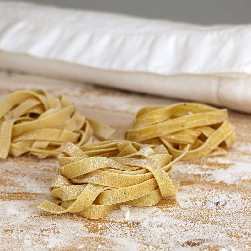 Tagliatelle allo Speck appena preparate