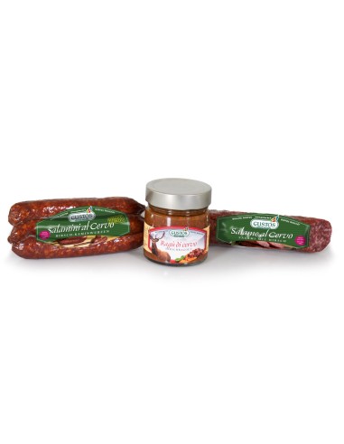 Tris di cervo: salamini, ragù, salame