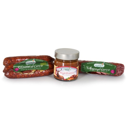 Tris di cervo: salamini, ragù, salame