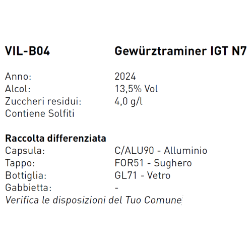 Vino Gewürztraminer IGT Naun Sieben - 750 ml