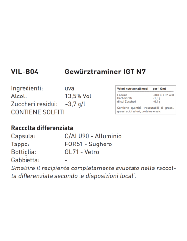 Vino Gewürztraminer IGT Naun Sieben - 750 ml