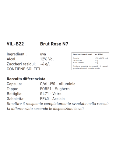 Spumante Brut Rosé Naun Sieben - 750 ml