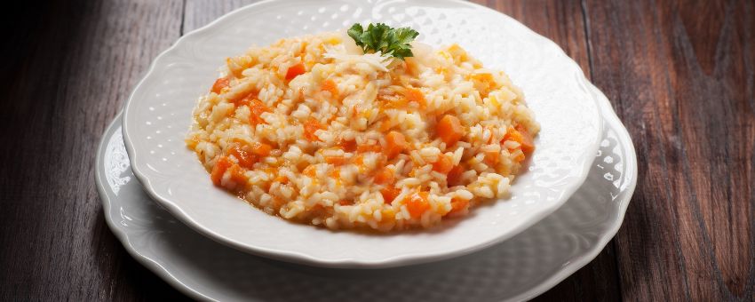 impiattare risotto zucca