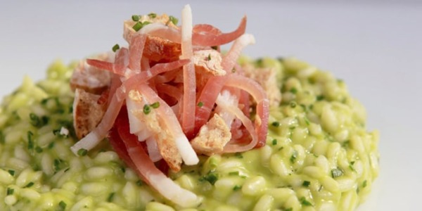 Risotto al porro con Speck e Schuttelbrot