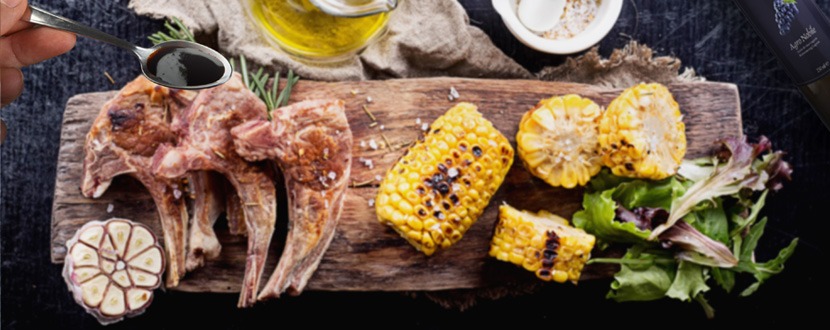 Agnello francese Pré Salé con miglio, zucchine e aceto Lagrein