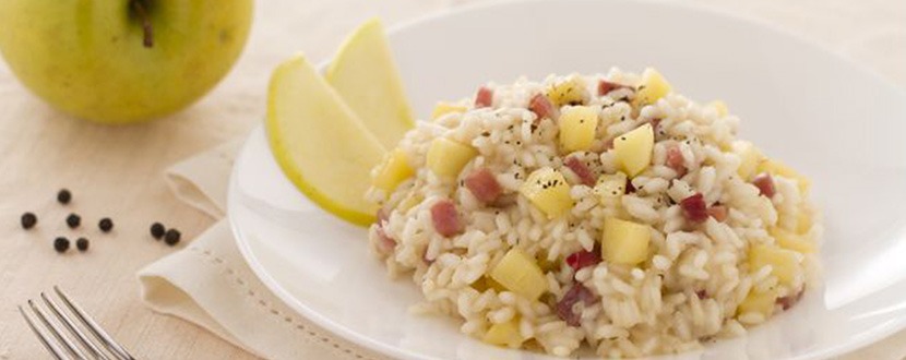 Risotto mele e speck